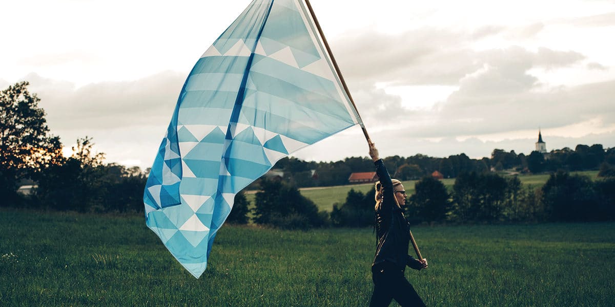 Energirebell med flagga