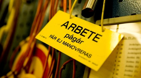 Skylt Arbete pågår