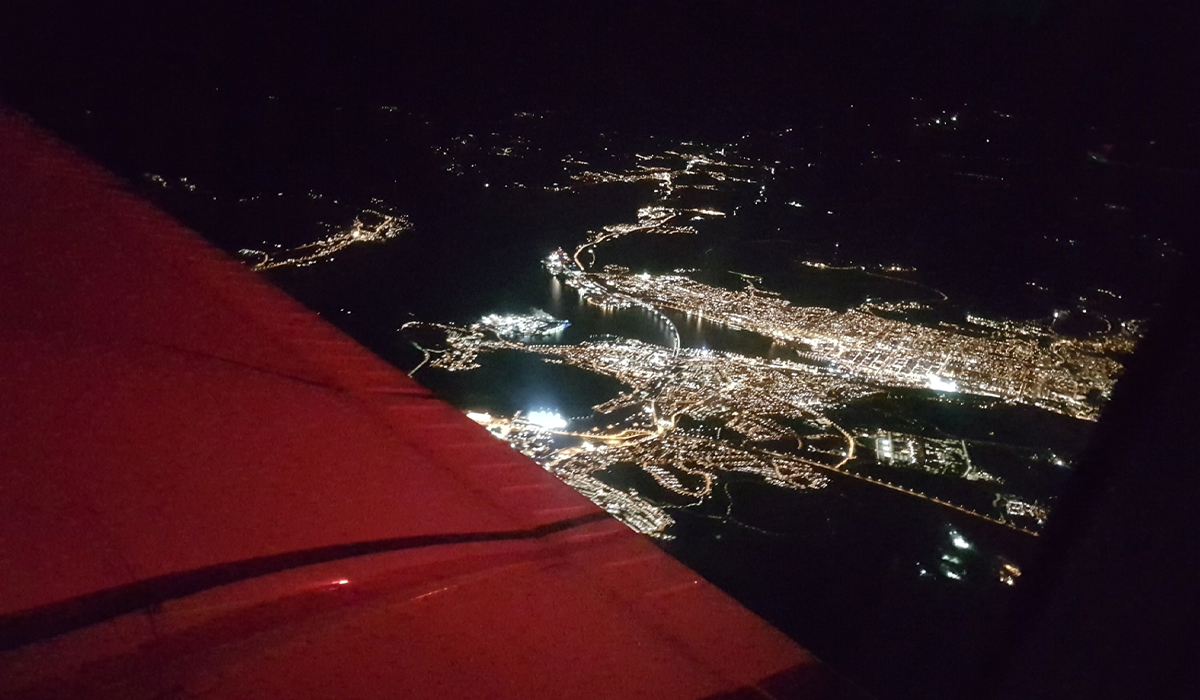 Flygtermografering över fjärrvärmenätet i Kalmar.